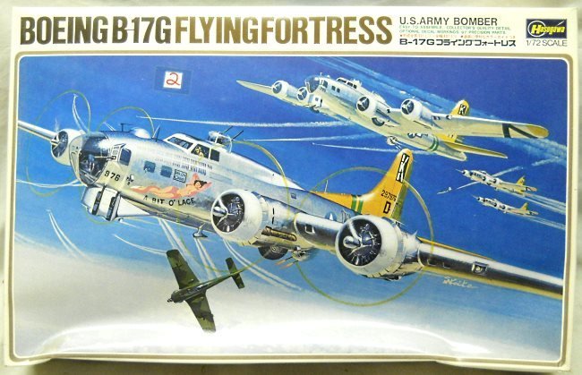 Hasegawa 1/72 TWO KITS Boeing B-17G Flying Fortress - 8th Air Force 447th BG 'A Bit 'O Lace' or 8th Air Force 91 BG 322nd Sq 'Chow Hound', K10 plastic model kit
